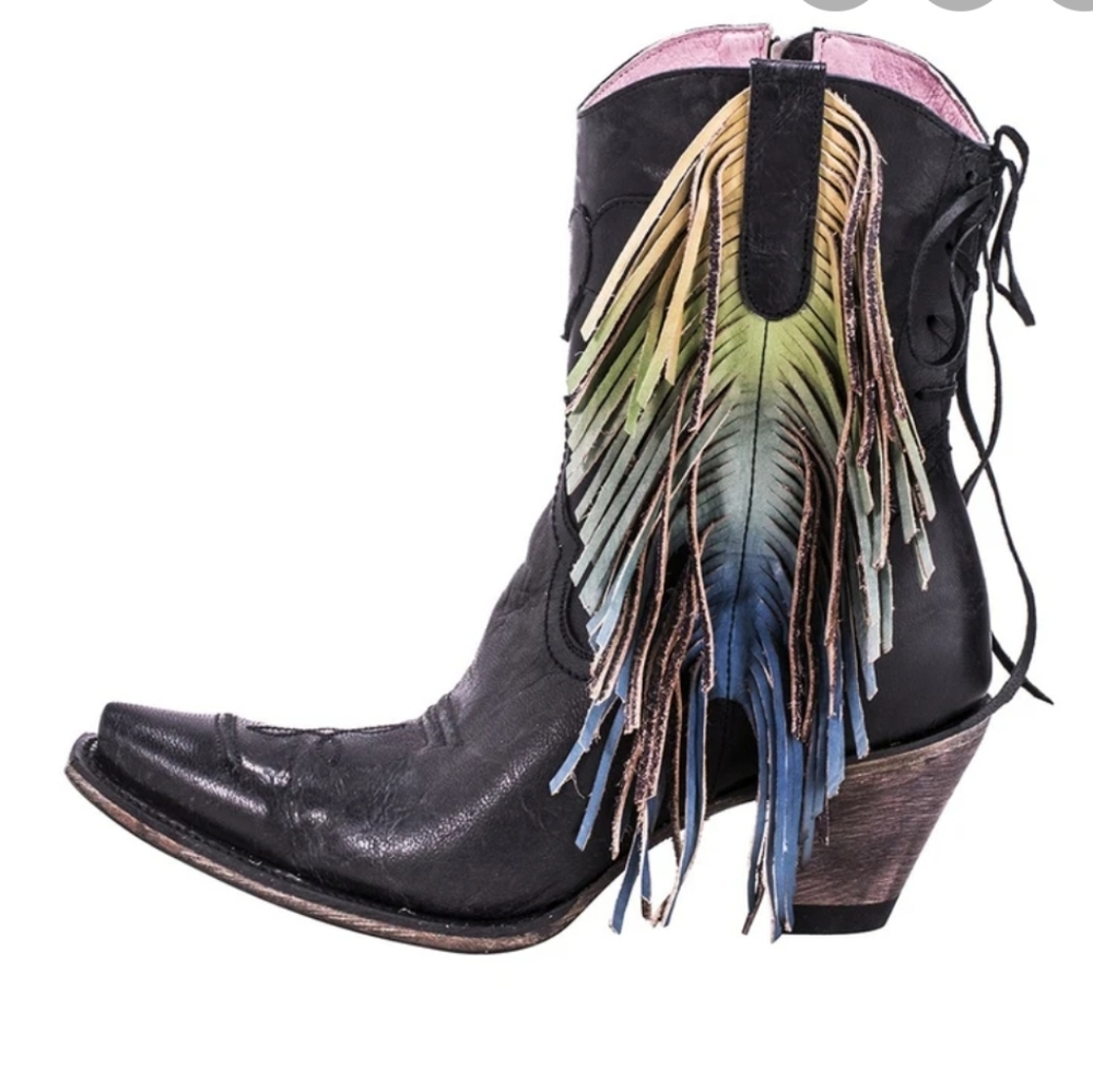 Junk gypsy spirit animal fringe shortie boots
